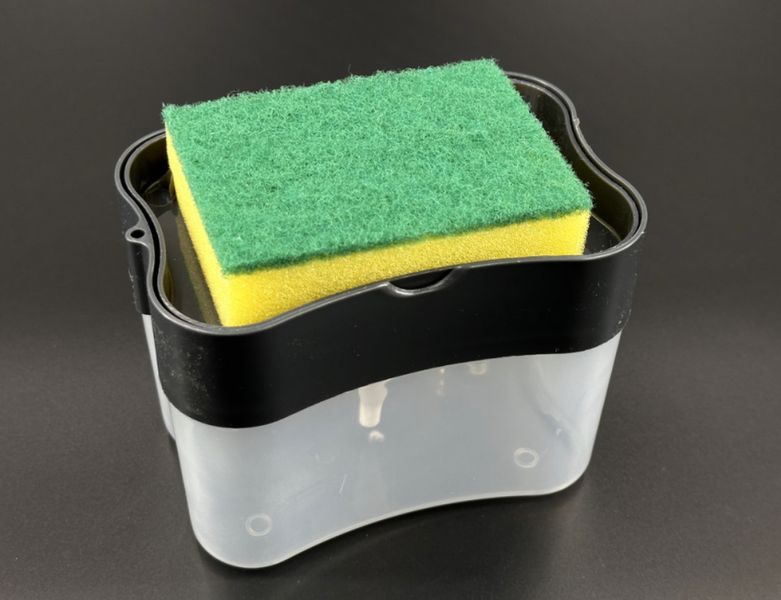 Дозатор для миючого засобу, 380 мл, з підставкою для губки Soap Pump Sponge Caddy / Диспенсер натискний dt1121 фото