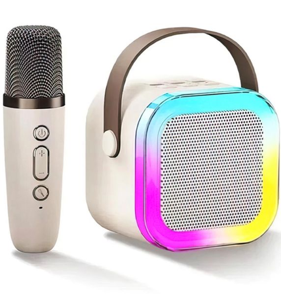 Портативна Bluetooth колонка з мікрофоном K12 Бездротова Міні караоке з RGB підсвічуванням для дітей 543432 фото