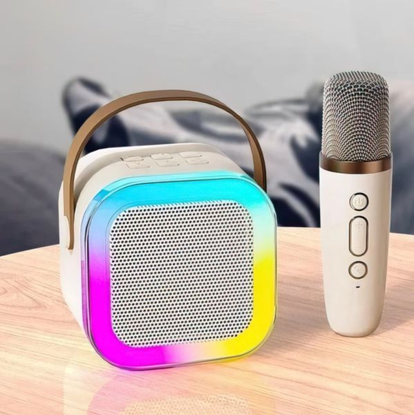 Портативна Bluetooth колонка з мікрофоном K12 Бездротова Міні караоке з RGB підсвічуванням для дітей 543432 фото